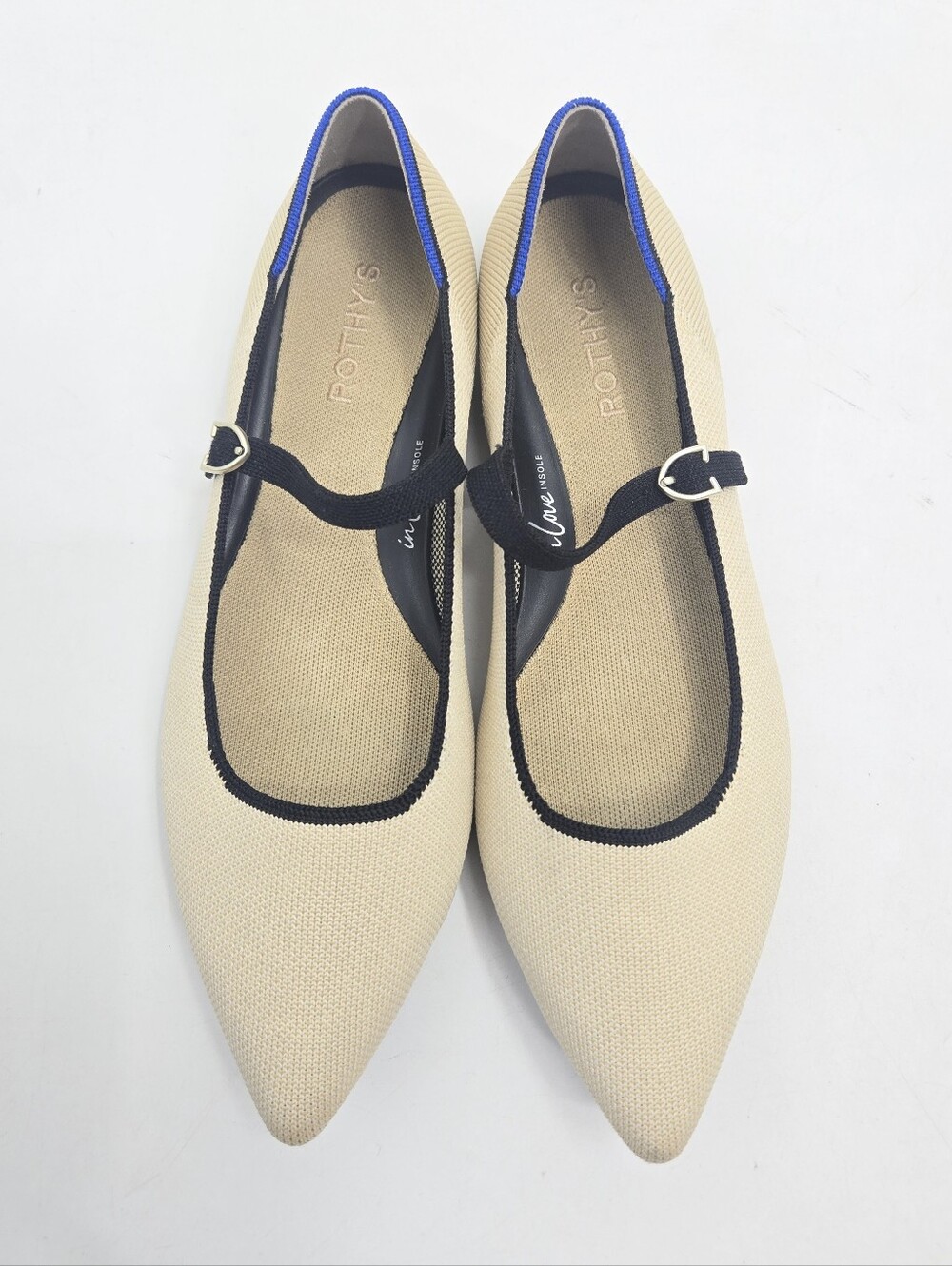 Rothy's Mary Jane II Flats Sandstone Black Trim 10.5 - Picture 2 of 15